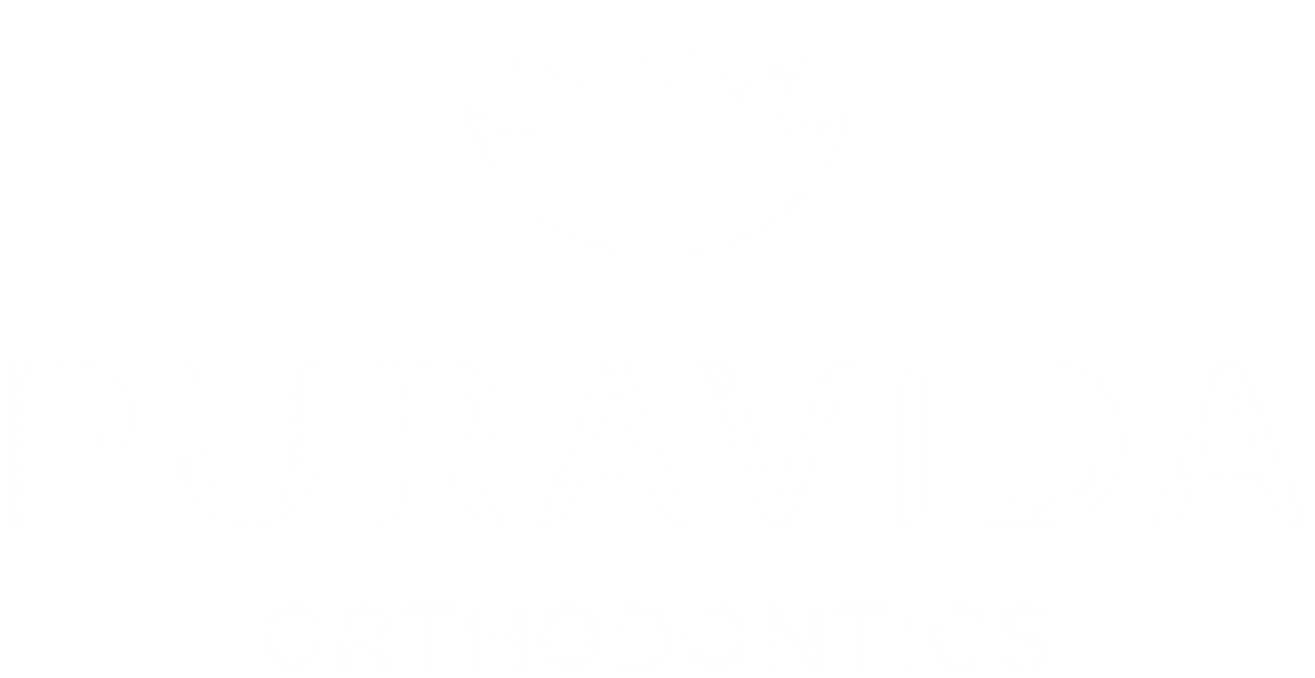 White version of Pura Vida Orthodontics logo