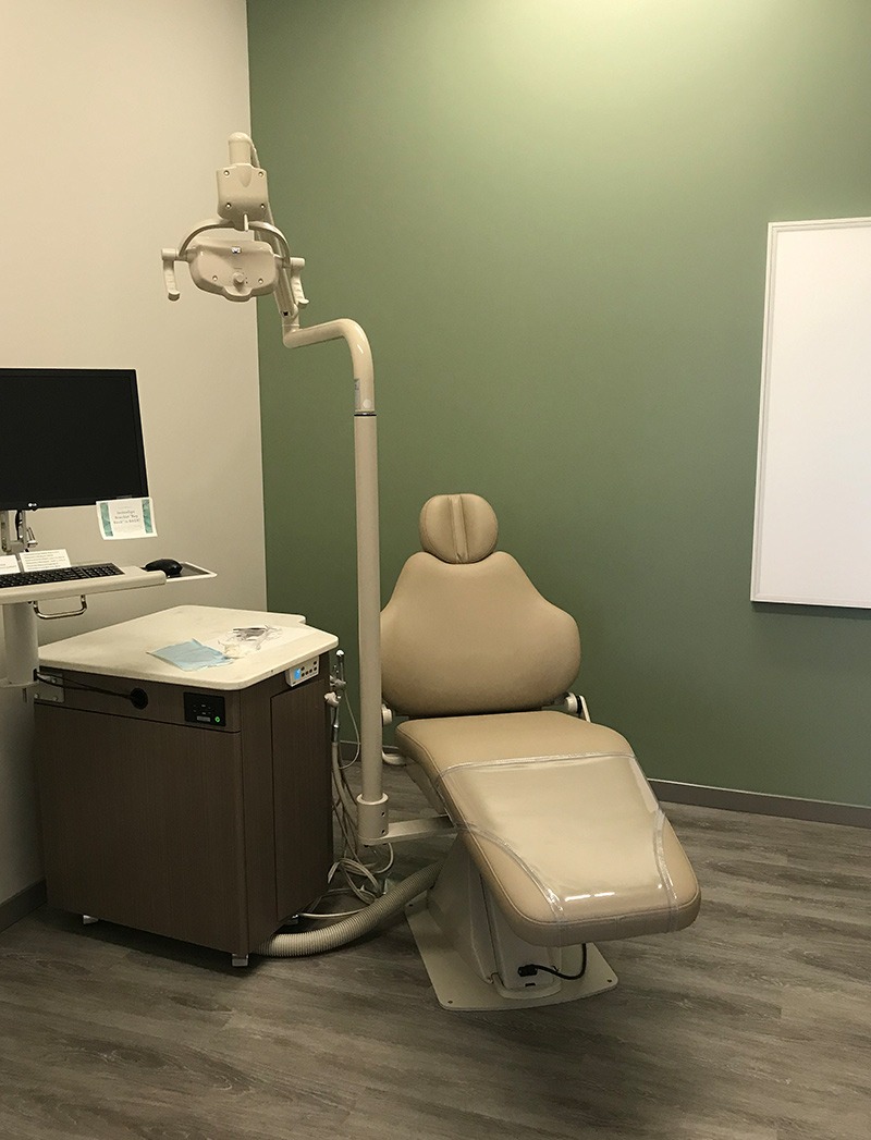 Patient chair at the orthodontist for braces and invisalign